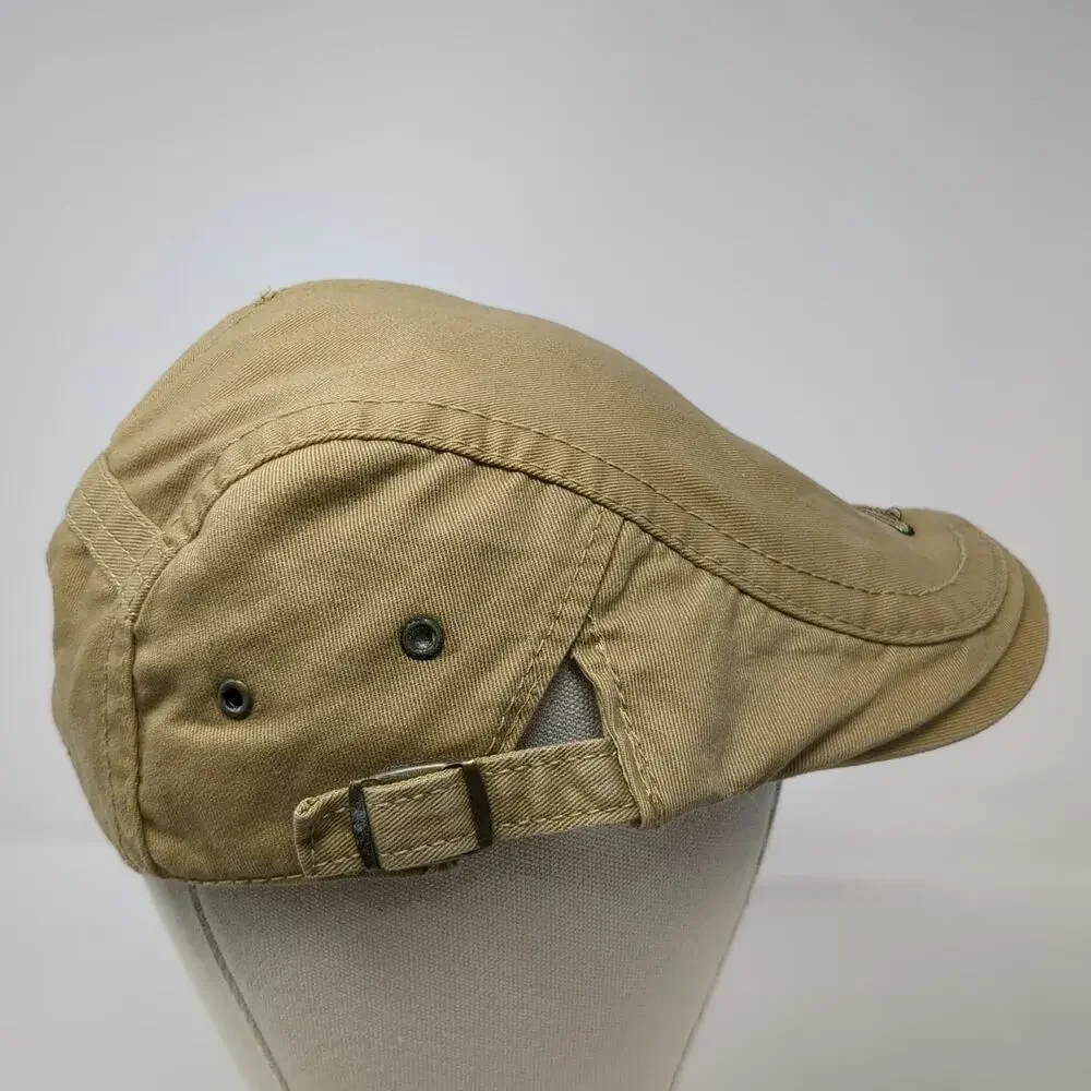 KB Ethos Newsboy Cap Brown One Size Wings Patch Anchor Skull Hat Slideback Twill